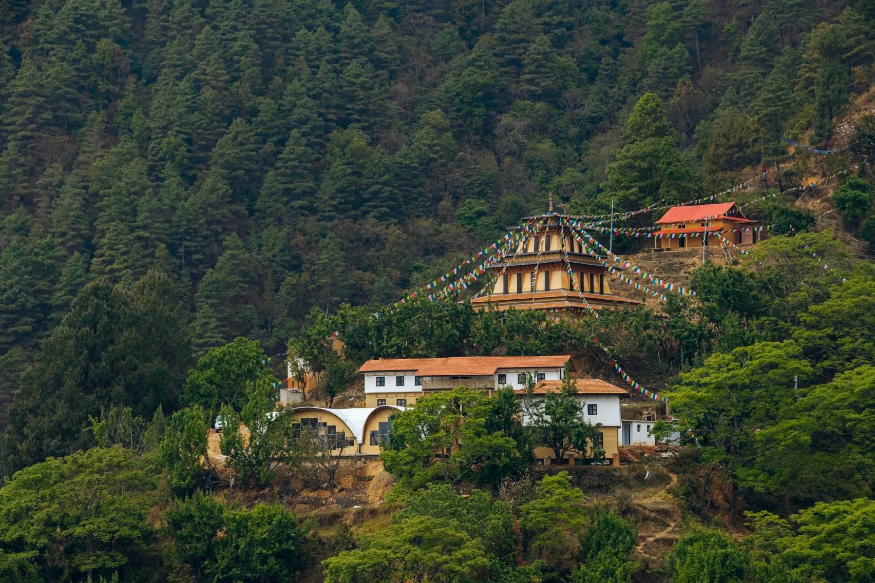Bamboo Brilliance: How a Mandala-Shaped Truss Crowns a Sustainable Buddhist Meditation Hall in Nepal